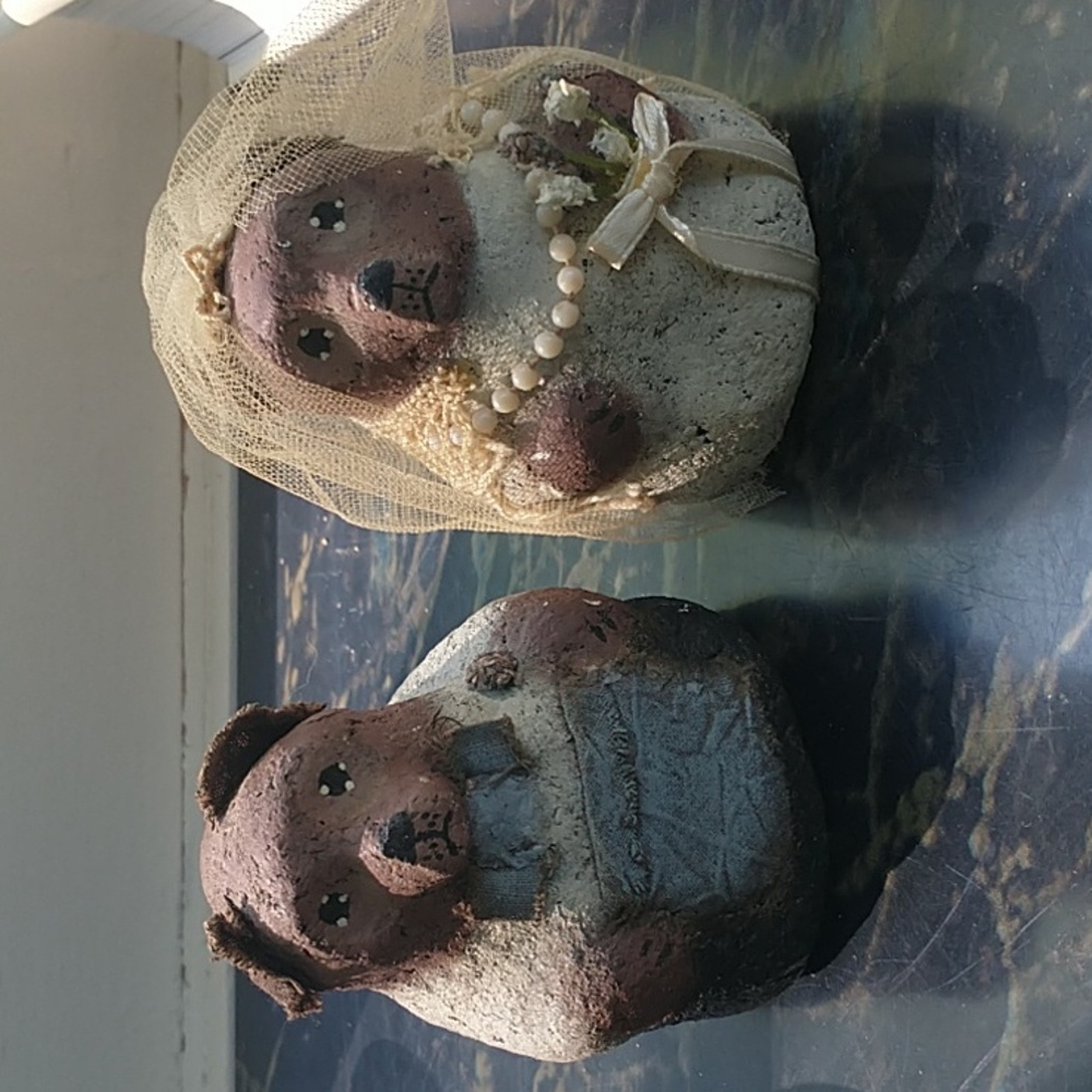 Handmade Bride & Groom Bears Cake Toppers?